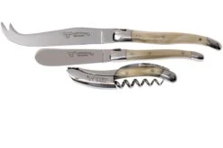 Laguiole En Aubrac Set De Cuchillos Para Vino Y Queso 3-unidades Cuerno, SFV99PCIH