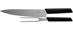 Victorinox Swiss Modern Cuchillo Para Trinchar Y Tenedor Para Carne, Negro