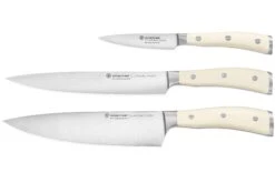 Wüsthof Classic Ikon Blanco Juego De Cuchillo 3-uds -Chef Tienda WU1120460301 01 wusthof stockfoto