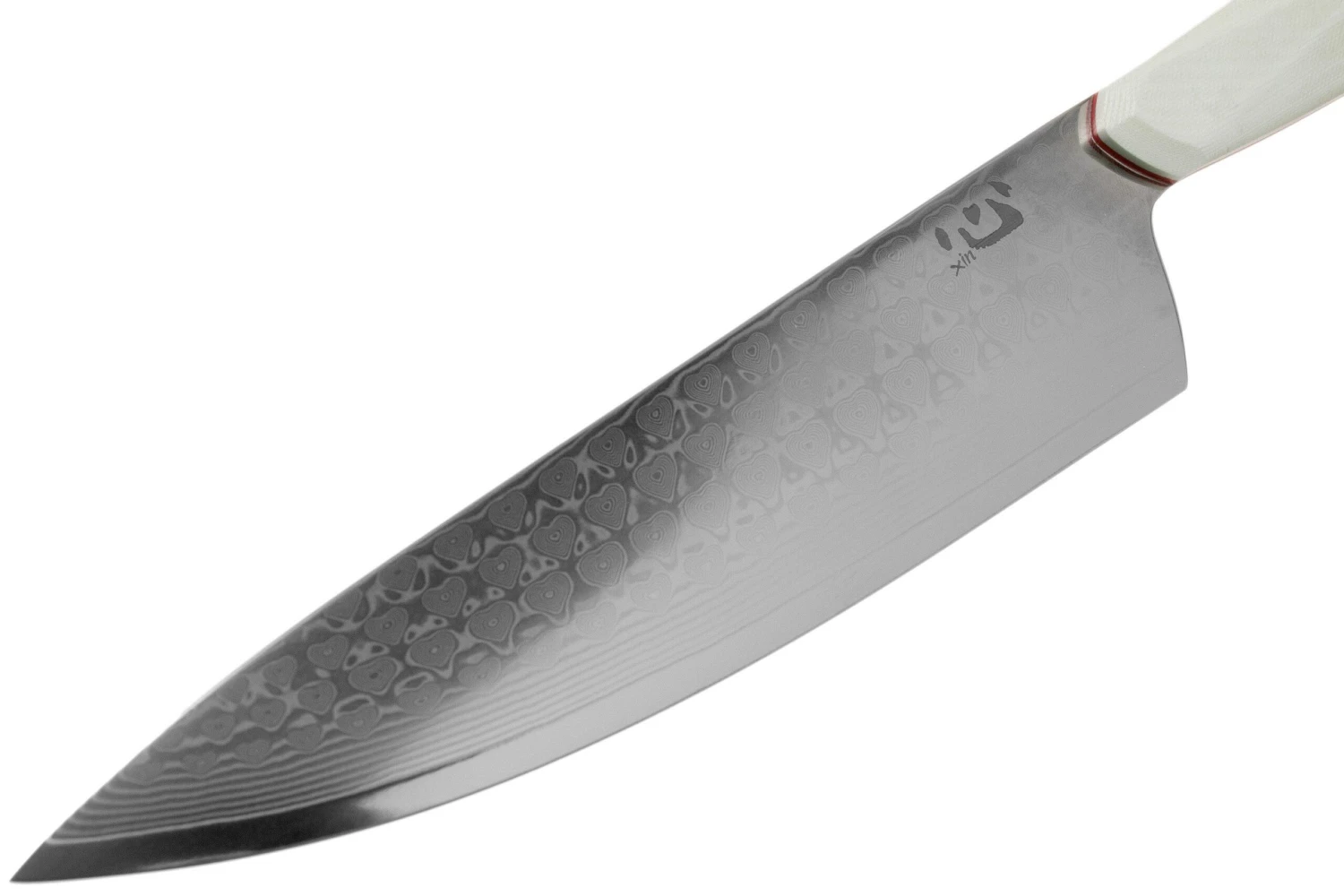 Xin Cutlery XinCore XC127 White G10, Red Liners, Damascus, Cuchillo De Chef 21.5 Cm 3 Xin Cutlery XinCore XC127 White G10, Red Liners, Damascus, Cuchillo De Chef 21.5 Cm - Image 3